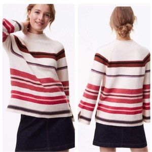 LOFT Mock Neck Striped Sweater